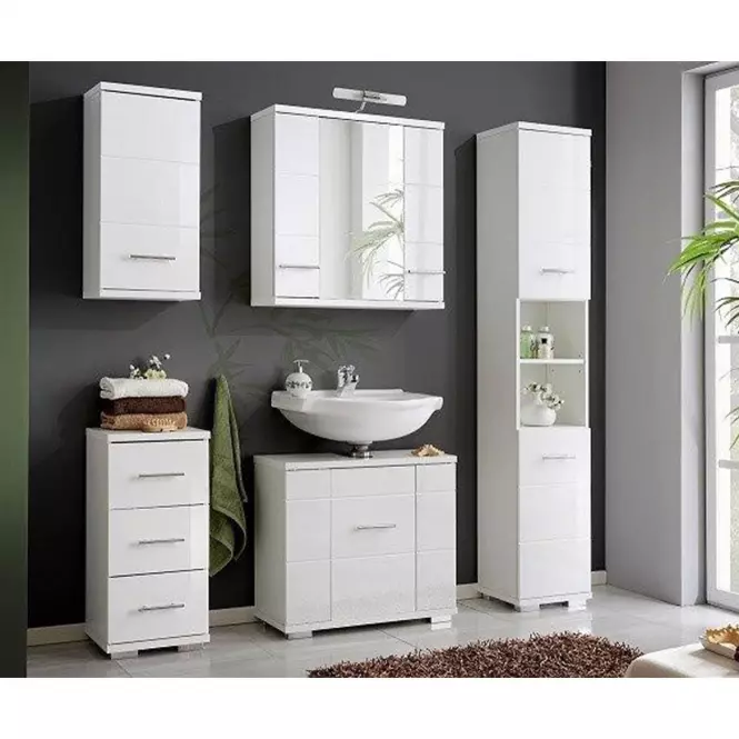 Szafka lustrzana Bari E70 3D0S DSM biała,2