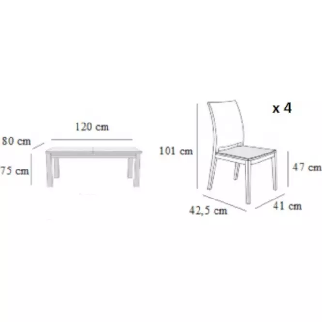 Zestaw stół i krzesła Smart 1+4 ST30 120/80 d.rustikal W2 tap.A-6