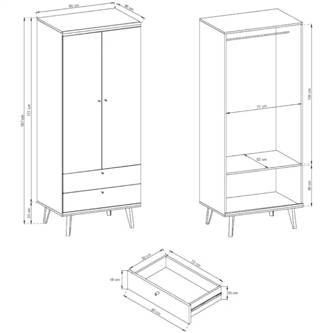 Szafa Primo PSZ80 80 cm dąb riviera,3