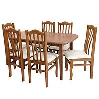 Zestaw stół i krzesła Kris 1+6 ST63 rustikal KR41 BR232 cayenne 24