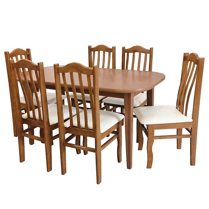 Zestaw stół i krzesła Kris 1+6 ST63 rustikal KR41 BR232 cayenne 24