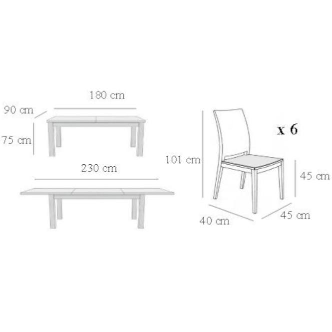 Zestaw stół i krzesła Marek 1+6 ST146 V KR131 BR2432 arizona8