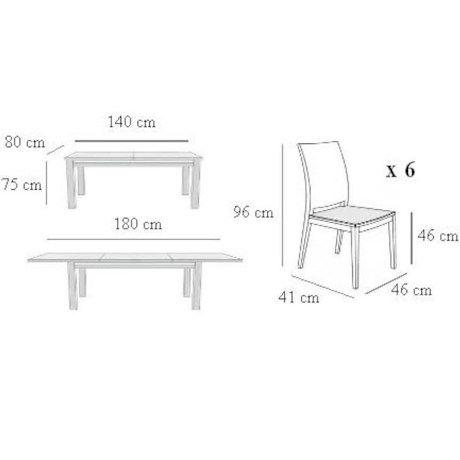 Zestaw stół i krzesła Karla 1+6 ST408 KR 107 BR022 bronco8720