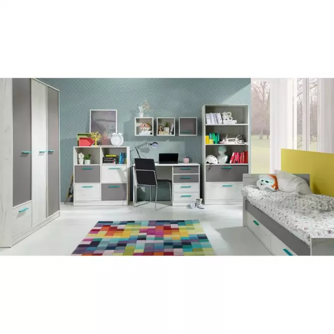 Szafa Rest 145 cm popiel/dąb biały