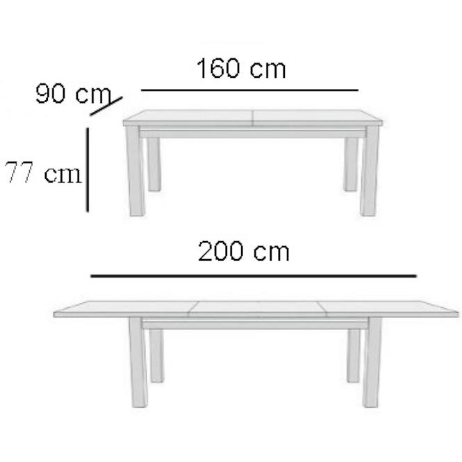 Stół rozkładany ST14 160/200x90cm orzech jasny H