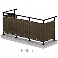 Osłona balkonowa  75cm/600cm rattan wenge