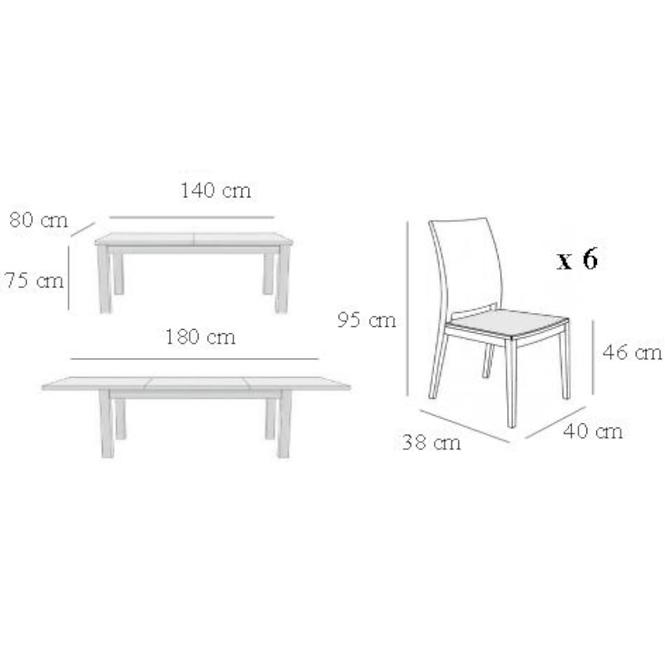 Zestaw stół i krzesła Antek 1+6 ST657 II KR575 wenge BR2441 premium4