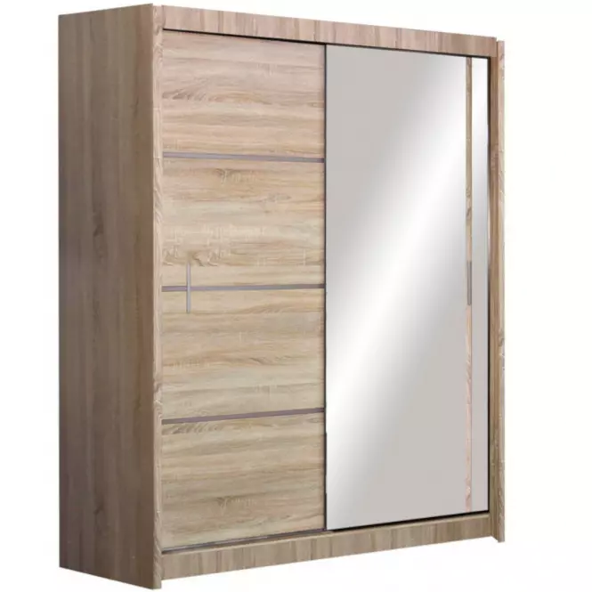 Szafa Vista 150 cm dąb sonoma/lustro
