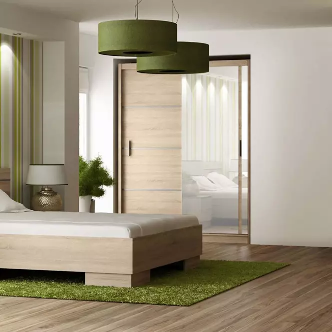 Szafa Vista 150 cm dąb sonoma/lustro