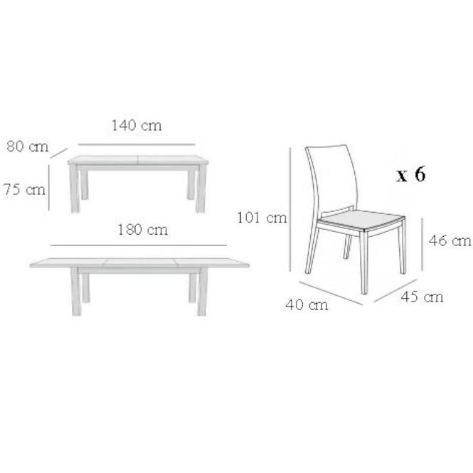 Zestaw stół i krzesła Szymon 1+6 ST68 I KR54 BR2432 JW-4