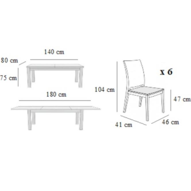 Zestaw stół i krzesła Tymon 1+6 ST805 II ciemny orzech KR804 BR281 margo 05 B