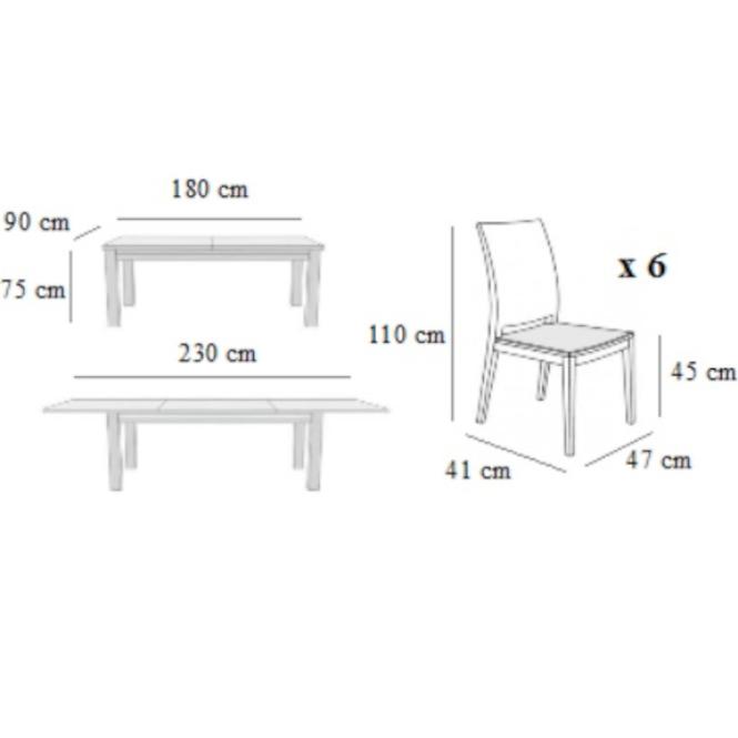 Zestaw stół i krzesła Adam 1+6 ST724 II blat dąb KR753 BR2022 camel1 46260957