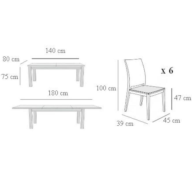 Zestaw stół i krzesła Hania 1+6 ST712 I kasztan KR750 BR2432 MB-931 50102832