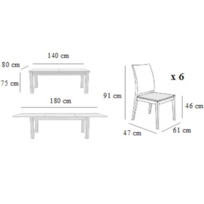 Zestaw stół i krzesła Marcel 1+4 ST720 I KR749 BR2268 Loka 11