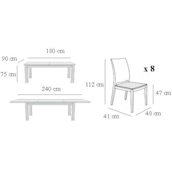 Zestaw stół i krzesła Mati 1+8 ST604III KR603 BR2432 alicante7