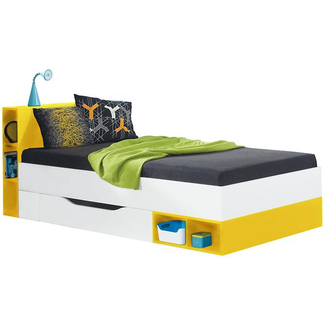 Łóżko Mobi MO-18 biały/żółty