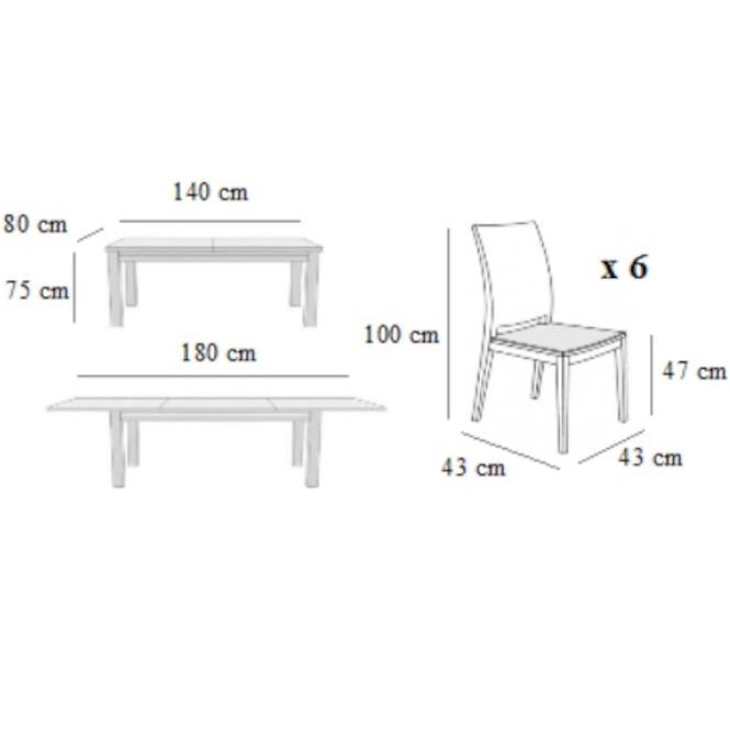 Zestaw stół i krzesła Paweł 2 1+6