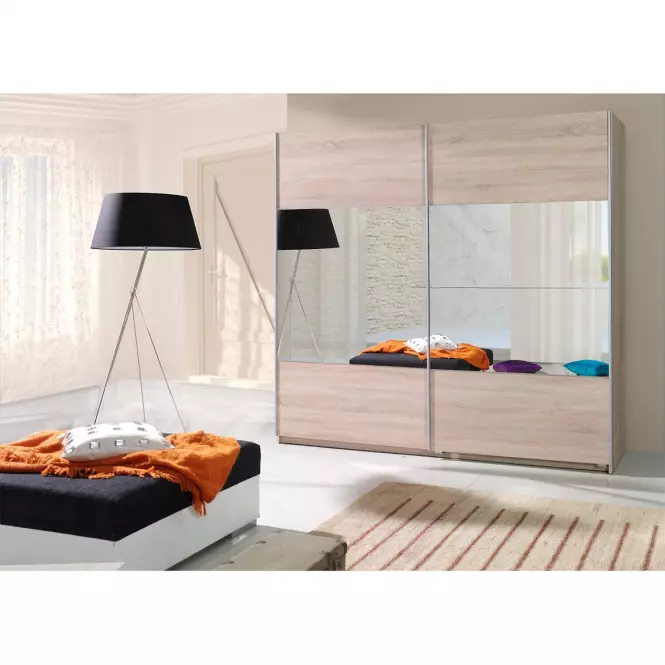 Szafa Twister 2 dąb sonoma/lustro 225 cm