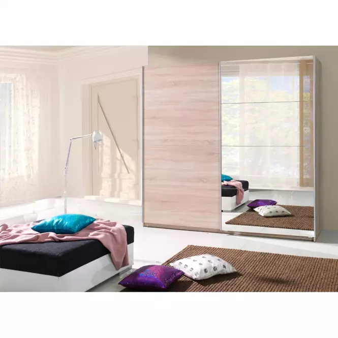 Szafa Twister 3 dąb sonoma/lustro 225 cm
