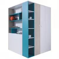 Szafa Planet  PL1 L/P 135 cm biały/dąb/morski