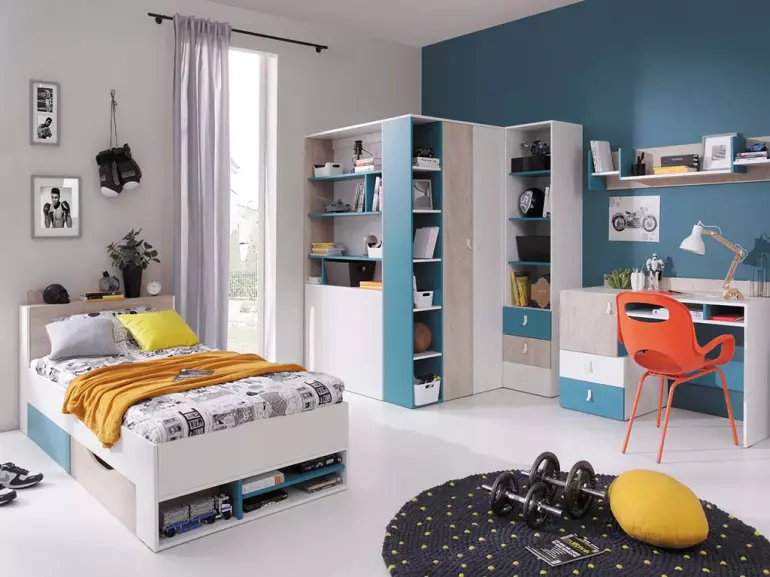 Szafa Planet  PL1 L/P 135 cm biały/dąb/morski