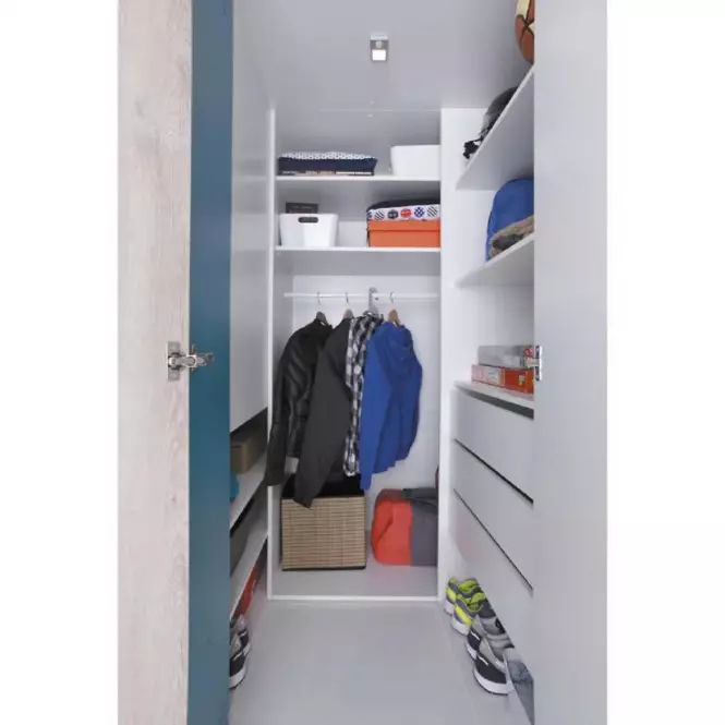 Szafa Planet  PL1 L/P 135 cm biały/dąb/morski