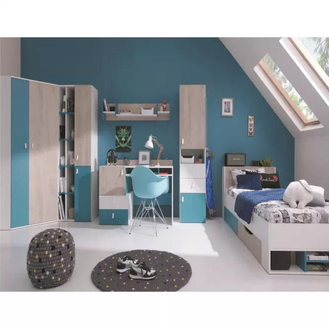 Szafa Planet  PL1 L/P 135 cm biały/dąb/morski