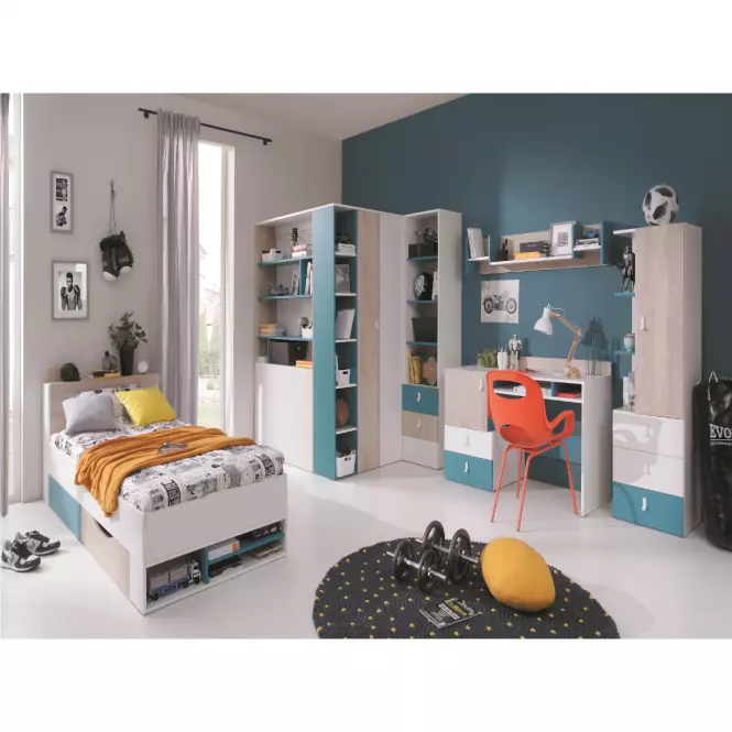 Szafa Planet  PL1 L/P 135 cm biały/dąb/morski