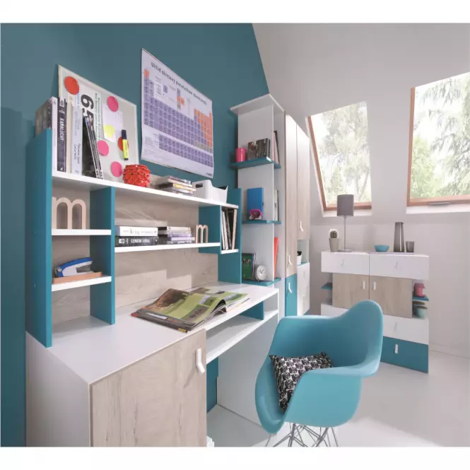 Szafa Planet  PL1 L/P 135 cm biały/dąb/morski