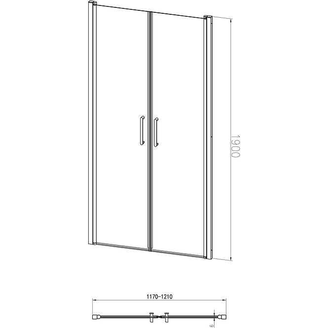 Drzwi prysznicowe Primo 120x190 czyste chrom