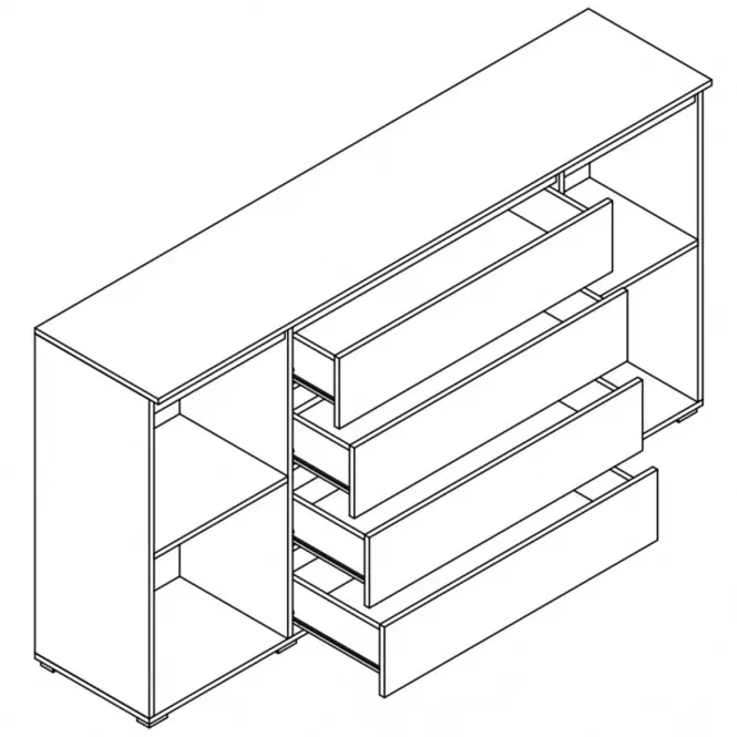 Komoda Cosmo C06 4 szuflady 2 drzwi biały