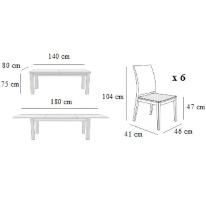 Zestaw stół i krzesła Tymon2 1+6