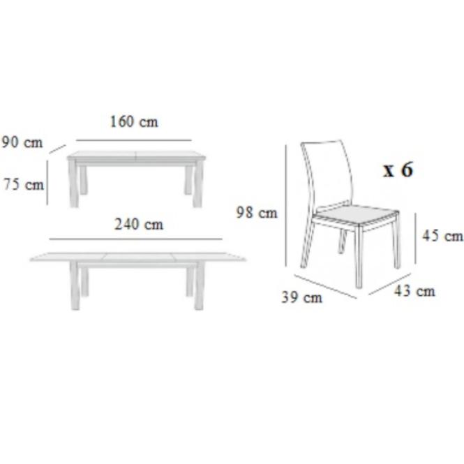 Zestaw stół i krzesła Lucek II
