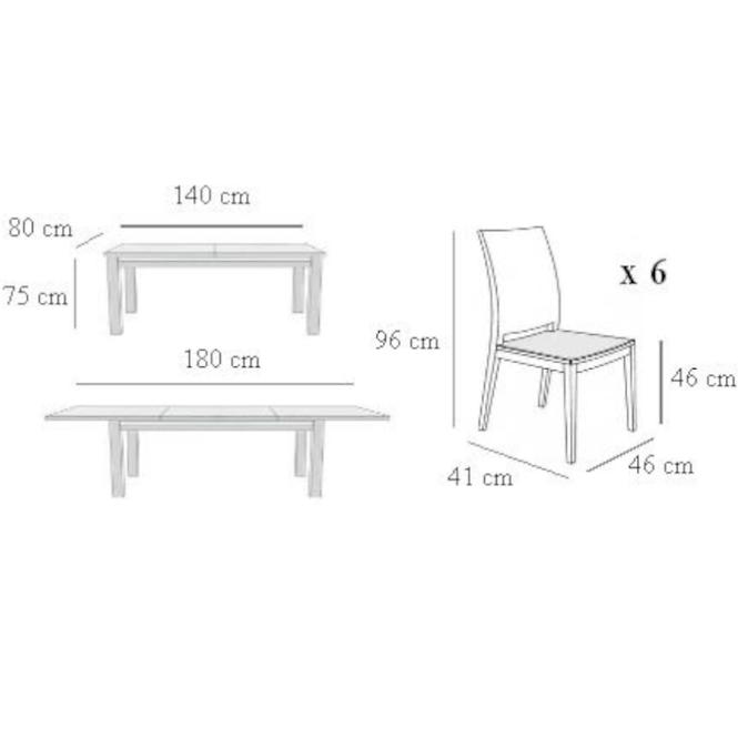 Zestaw stół i krzesła Karla II 1+6