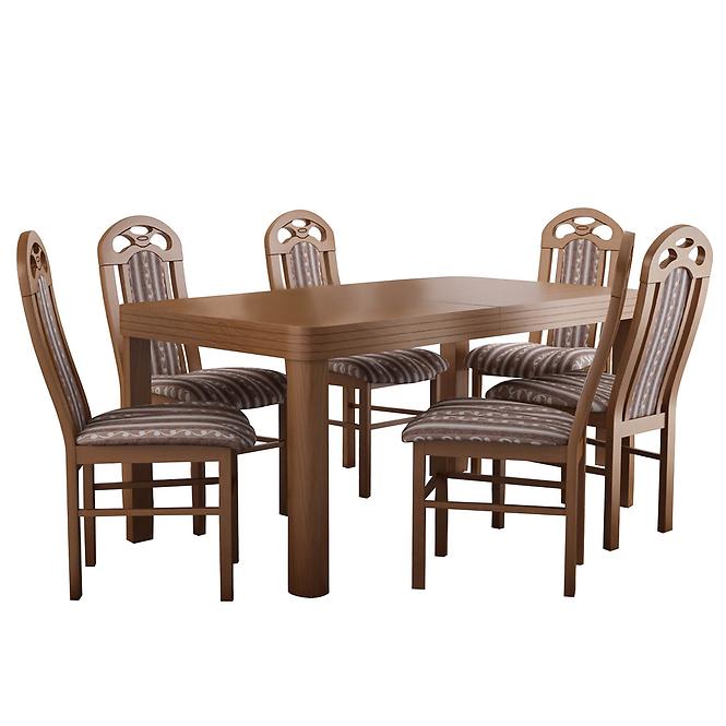 Zestaw stół i krzesła Kuba 1+6 ST716 II blat dąb KR359 BR232 Bora 7
