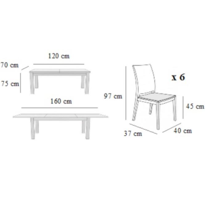 Zestaw stół i krzesła Filip 2 1+6