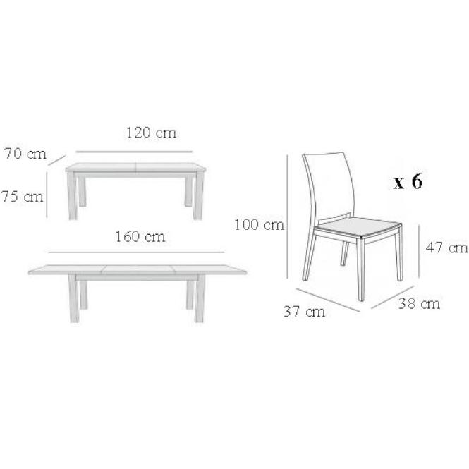 Zestaw stół i krzesła Max 2 1+6