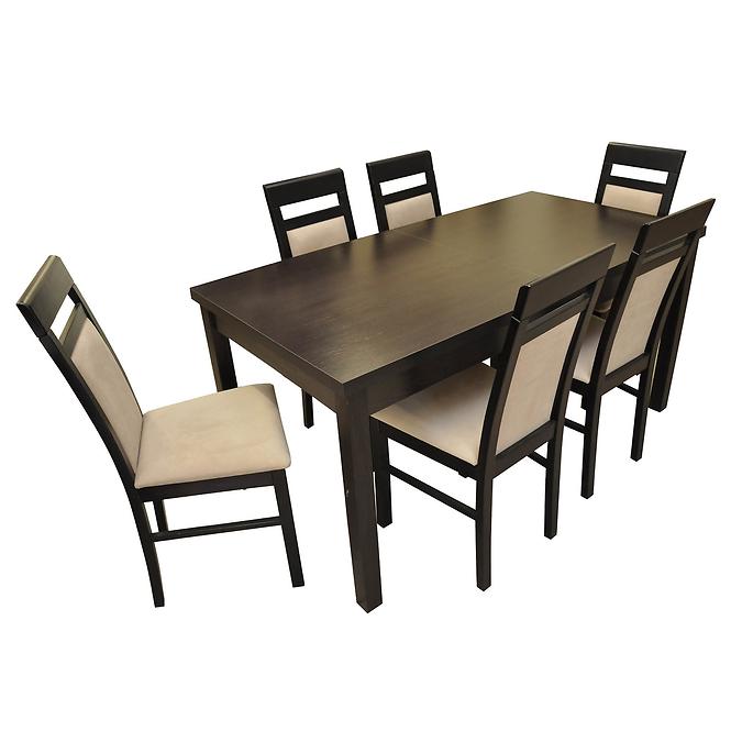 Zestaw stół i krzesła Monia 1+6 ST343 II WENGE KR647 wenge Casablanca 2304