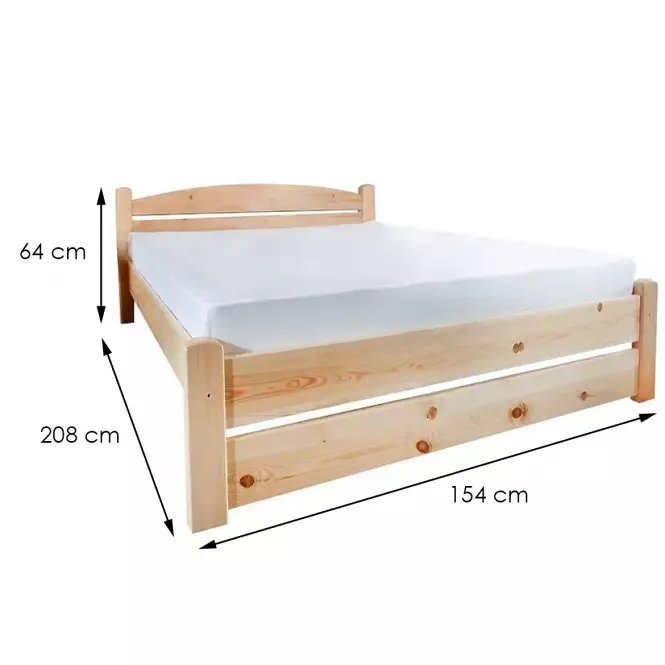 Łóżko T2 140 sosna naturalna
