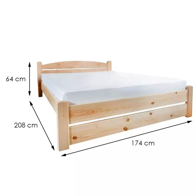 Łóżko T2 160 sosna naturalna