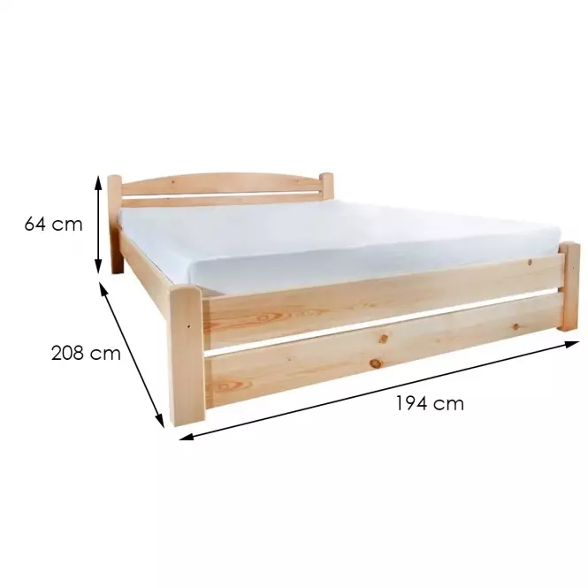 Łóżko T2 180 sosna naturalna
