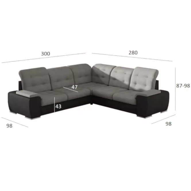 Narożnik z funkcją spania Combi 3 Soft 11 + Cosmic 118 prawostronny,2