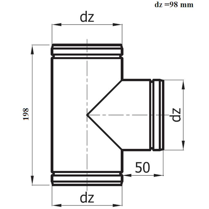 Trójnik TRS100/90-OC