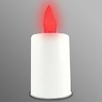Biały Znicz LED - Czerwony Płomień
