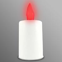 Biały Znicz LED - Czerwony Płomień
