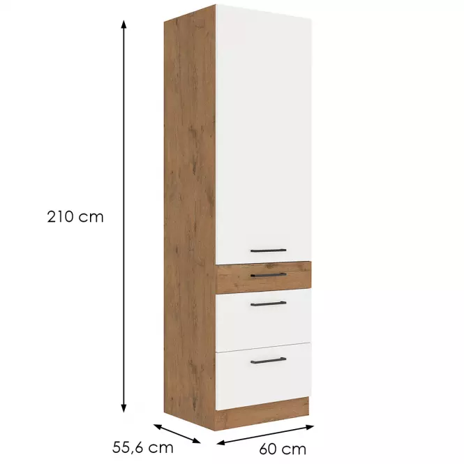 Szafka kuchenna Vigo biały HG 60dks-210 3s 1f