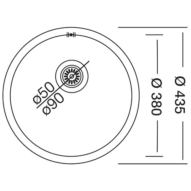 Zlewozmywak stalowy jednokomorowy Rondo EC 192 FI435+syfon