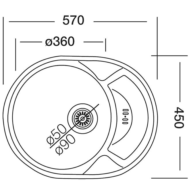 Zlewozmywak stalowy jednokomorowy Rondo EC 158 D