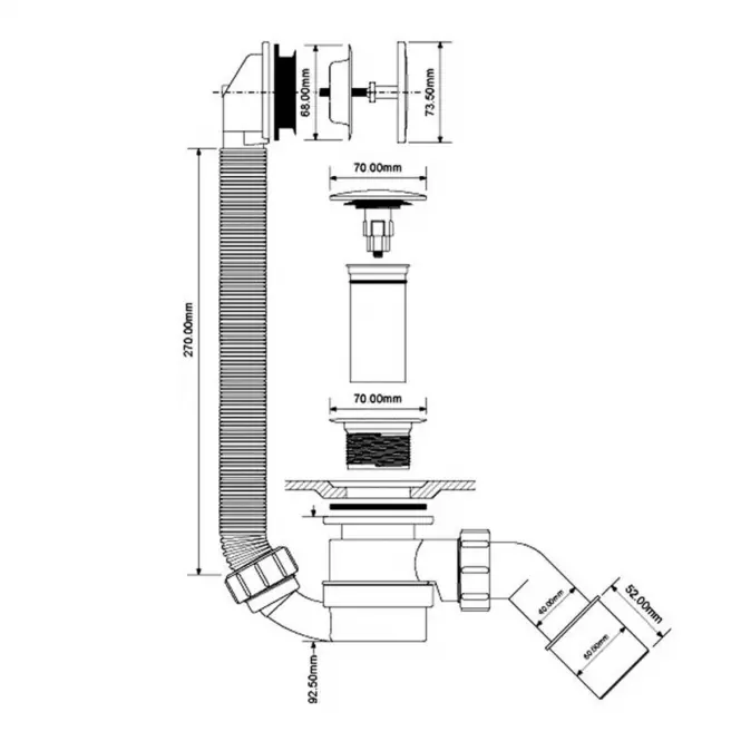 Syfon wannowy HC2600CL