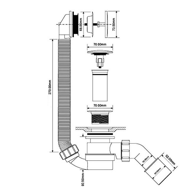 Syfon wannowy HC2600CL